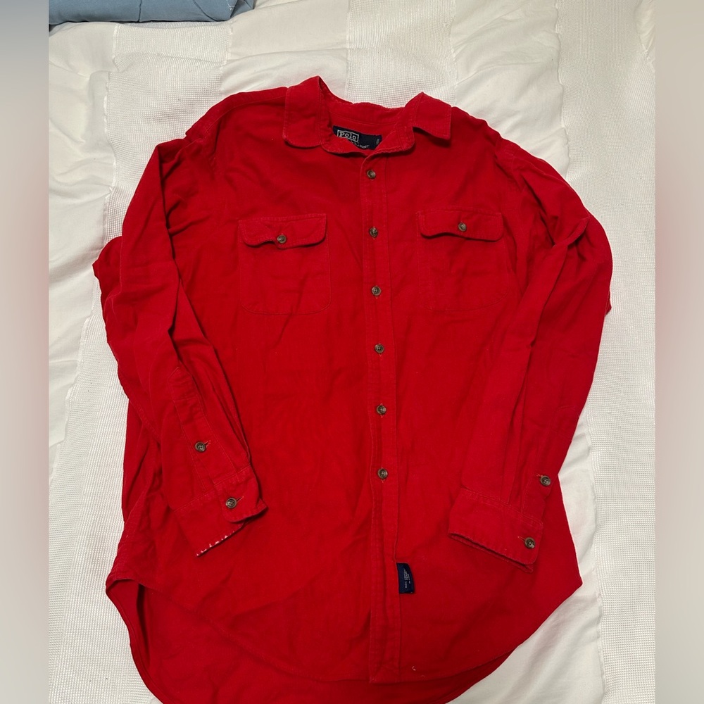 Well Loved Vintage Mens Ralph Lauren 100% Cotton Work Shirt